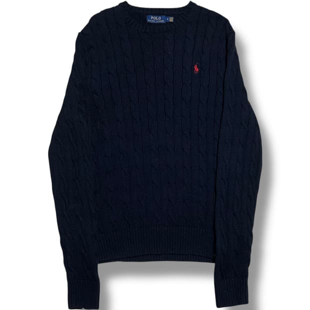 Polo Ralph Lauren 코튼 네이비 라운드넥 니트