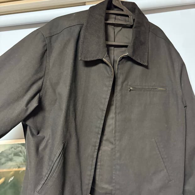 무신사 스탠다드 캔버스 워크 자켓 블랙 XL