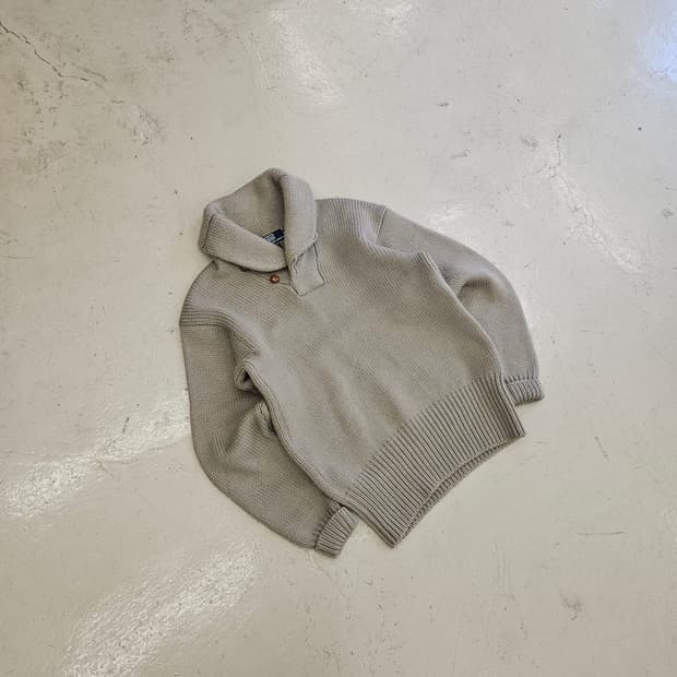 폴로 랄프로렌 울 숄카라 니트 헤비울 빈티지 M~L