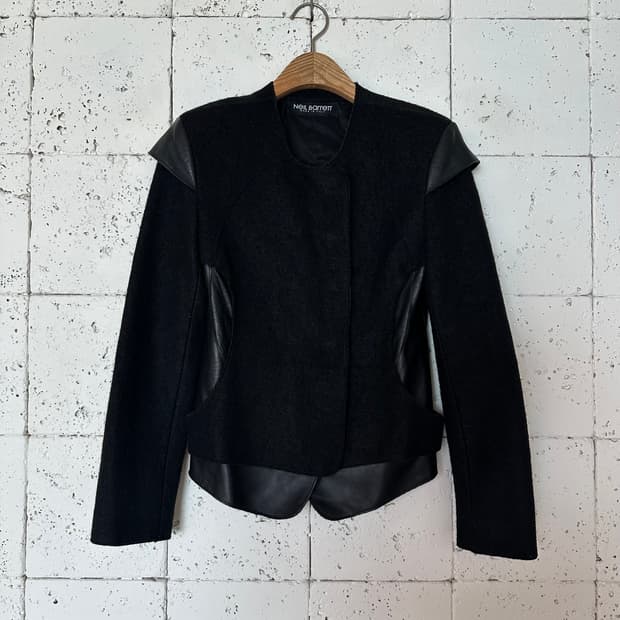 우먼36 닐바렛 양가죽 자켓 차콜