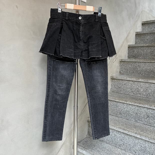 사카이 도킹 데님 팬츠 스커트