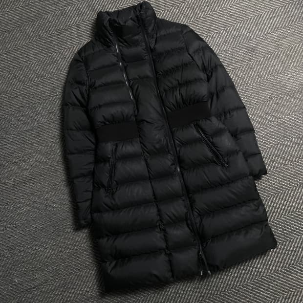 Hazzys 우먼스 더블지퍼 다운 푸퍼 디테일 롱 패딩 점퍼y 5668