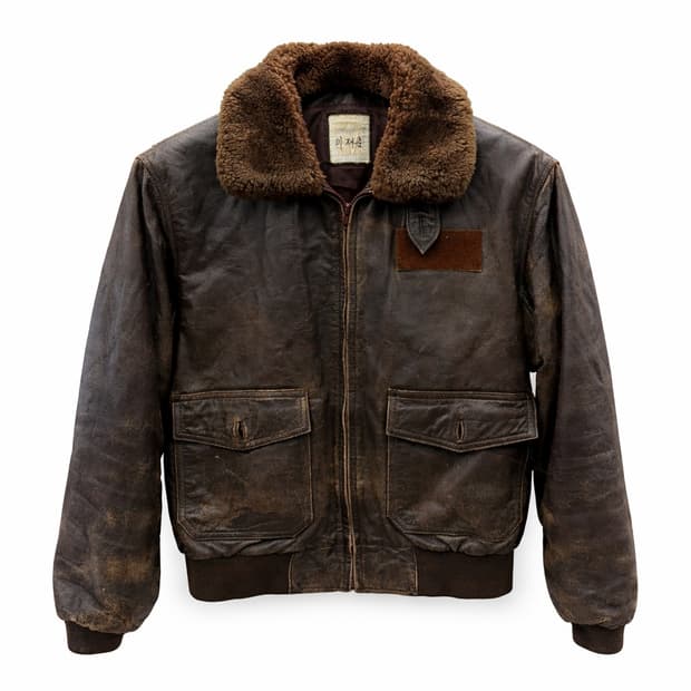 공군 A-2 국군 가죽 자켓 브라운 100