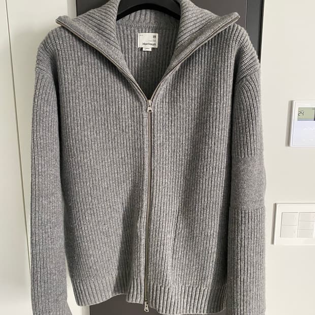 홀리선 집업니트 그레이 L