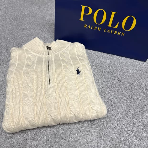 폴로랄프로렌 케이블 반집업 니트 M (새상품) 