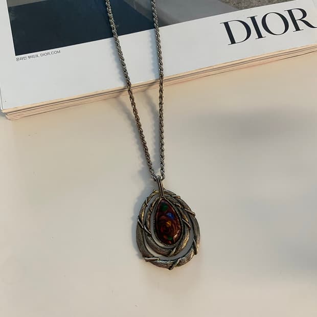 빈티지 오리엔탈 칠보 팬던트 목걸이