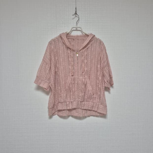 리즈리사 히메카지 레이스후드파카 핑크