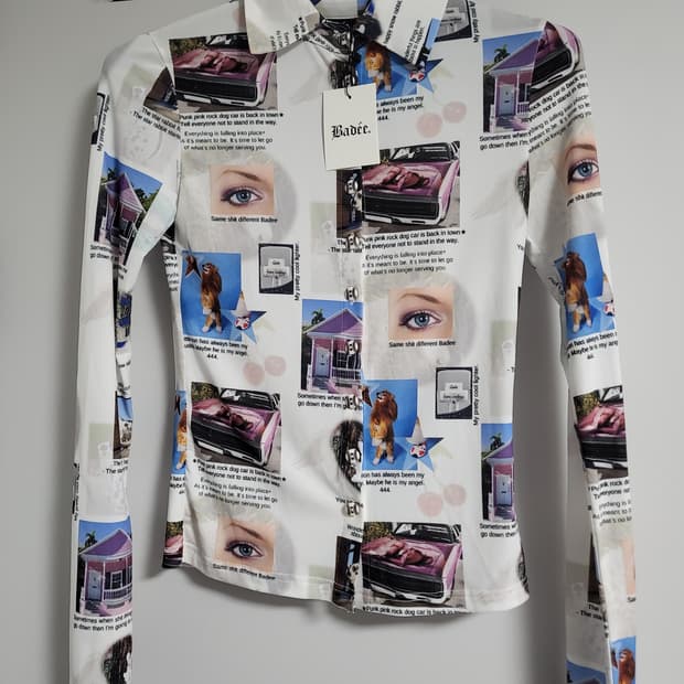 배디 Sasha Collage Printed Shirt White M