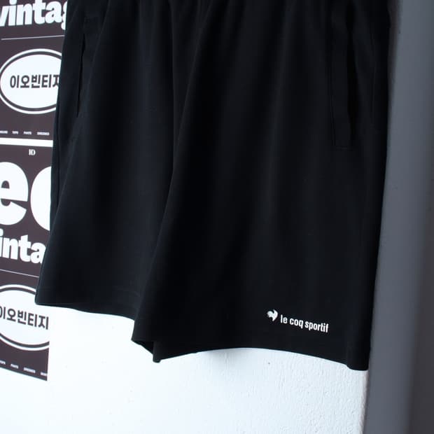 (L-2XL) 르꼬끄 반바지 팬츠 작은사용감 밴딩 블랙-P10091