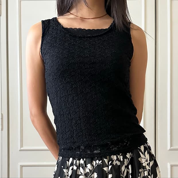 romantic silhouette lace top