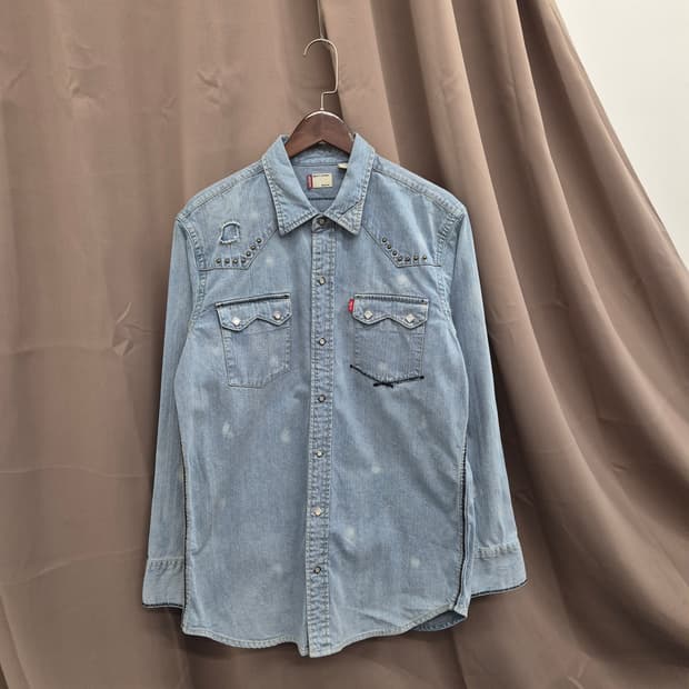 리바이스 메탈 스터드 데님 웨스턴 셔츠 XL