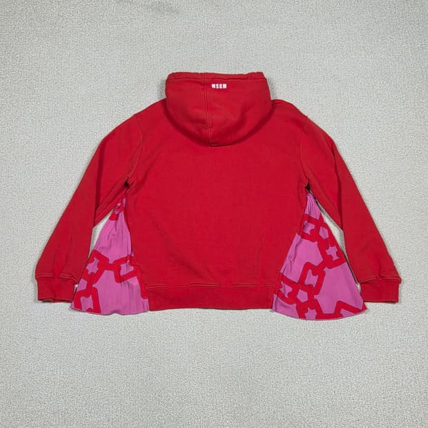 [MSGM] 사이드 플리츠 체인 후드티 | A00539