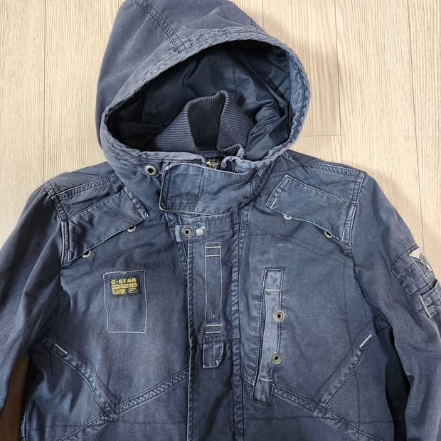 지스타 가먼트다잉 원워싱 후드 재킷