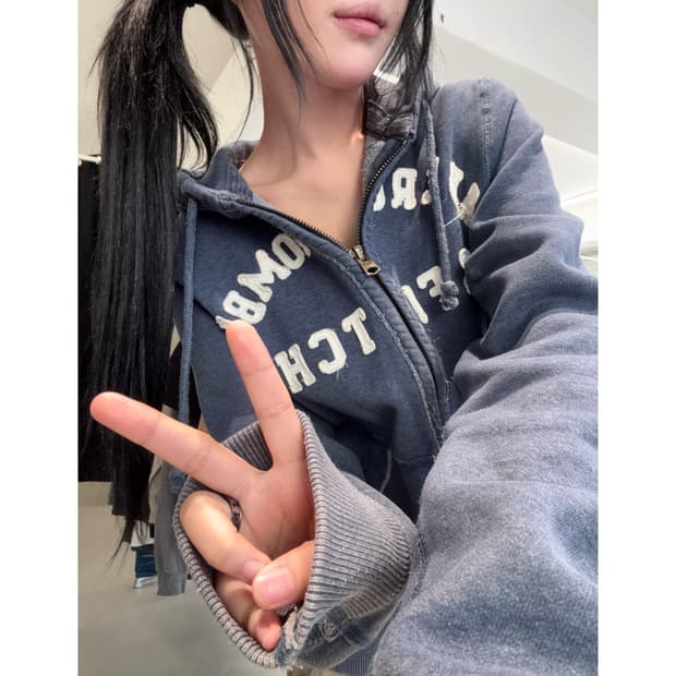 아베크롬비 빈티지 네이비 후드집업