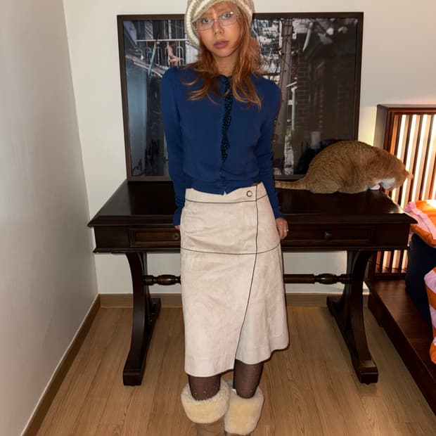 MICHAA 미샤 스웨이드 스커트