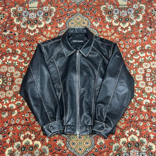 [L] 도프제이슨 워싱 레더 스트럭처드 보머 가죽자켓
