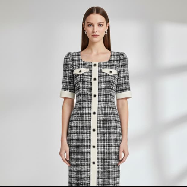 미샤 트위드 원피스 55사이즈