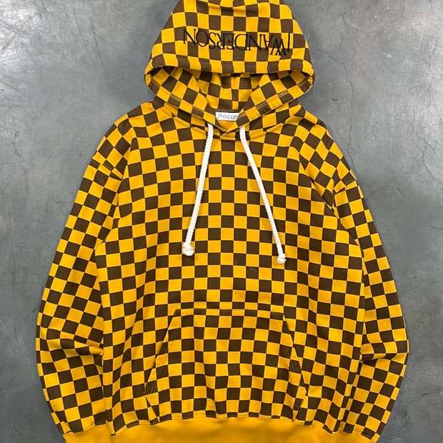 JW 앤더슨 체커보드 스웻 후드