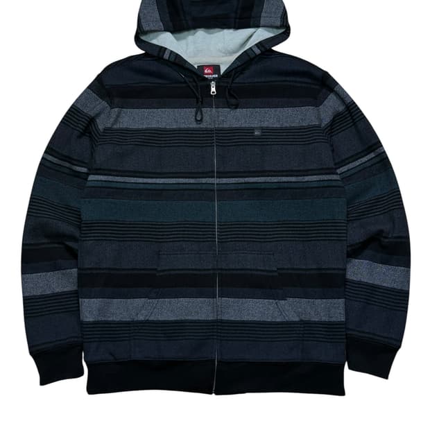 퀵실버 스트라이프 후드집업