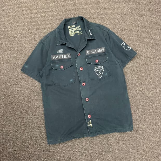 M)AVIREX 빈티지 패치 반팔셔츠