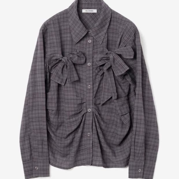 리본 타이 셔츠 [빈티지 퍼플]