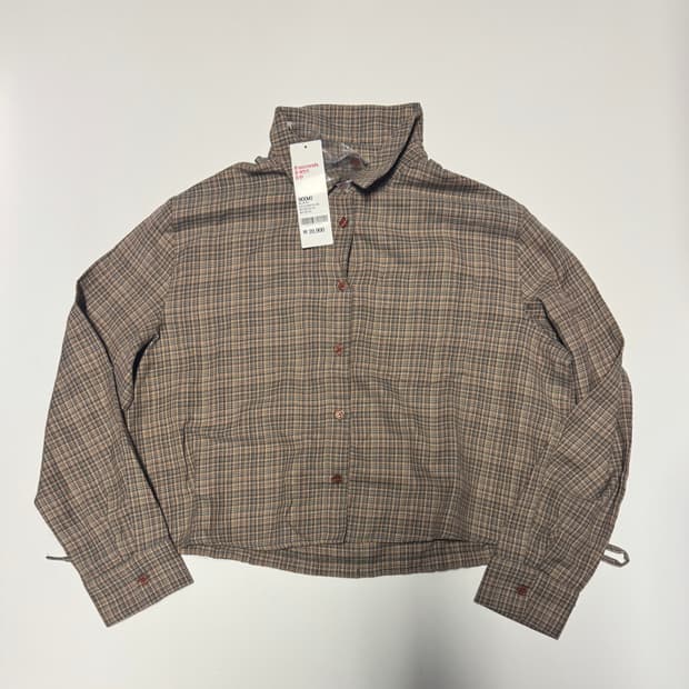 <새상품> 여성 에잇세컨즈 체크 블라우스 크롭 셔츠