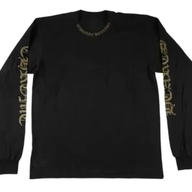 (미개봉) 크롬하츠 넥 로고 포켓 크루 롱슬리브 티셔츠 블랙 그린 XL