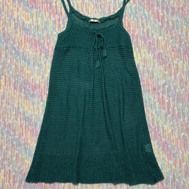 그린 니트 나시 원피스