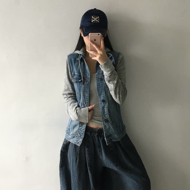 홀리스터 데님후드 자켓