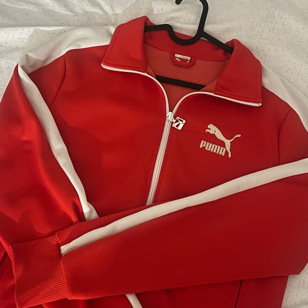 푸마 빨간색 트랙탑 트레이닝 져지