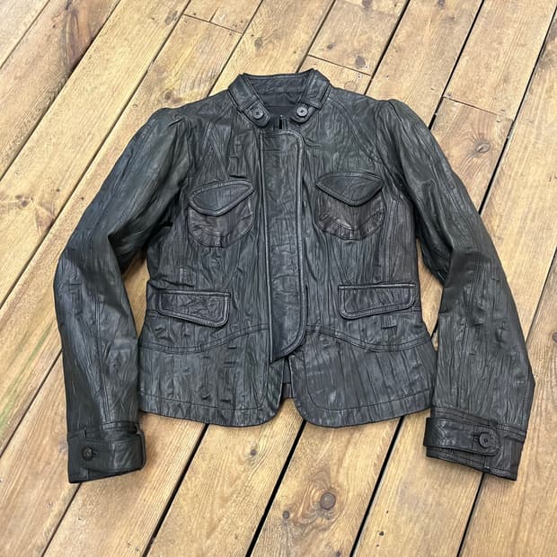 양가죽 플리츠 자켓