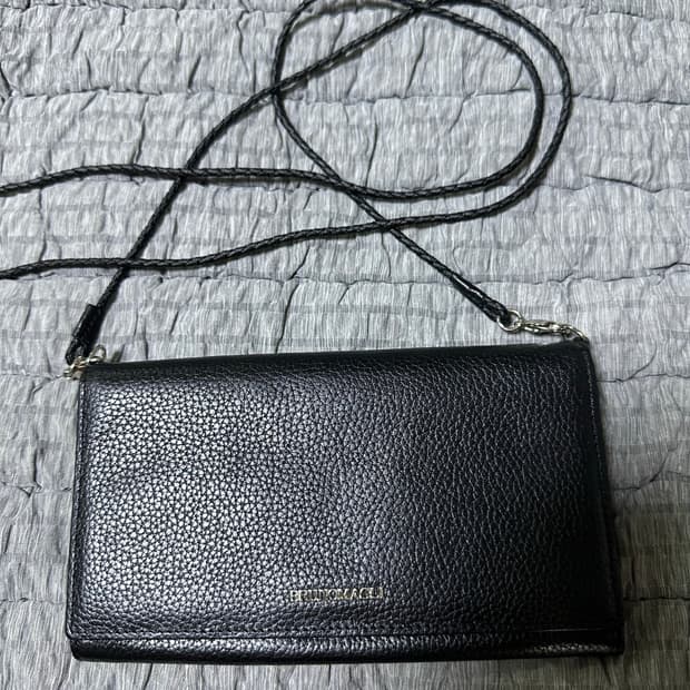 브루노말리 블랙 가죽 체인 크로스백