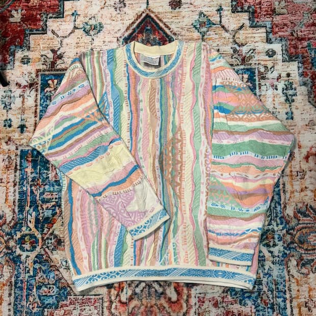 [XL] 쿠지 오스트레일리아 멀티컬러 케이블 니트