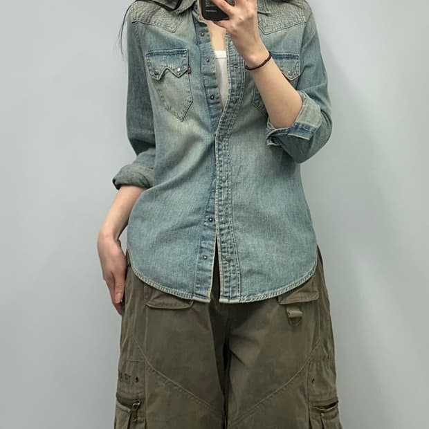 리바이스 레드탭 데님 웨스턴 셔츠