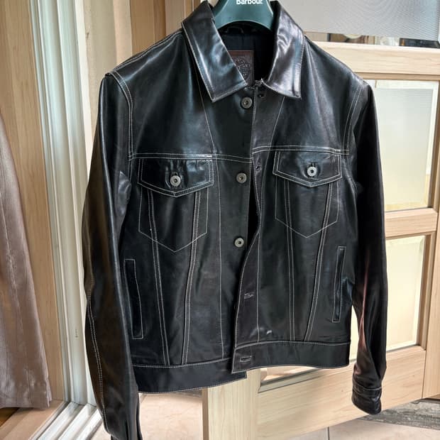 올드갭 레더 트러커 자켓