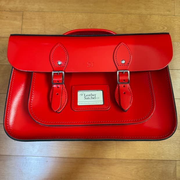 더레더 사첼백 레드 유광