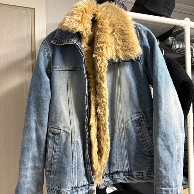 빈티지 버니테이프클럽 퍼청자켓