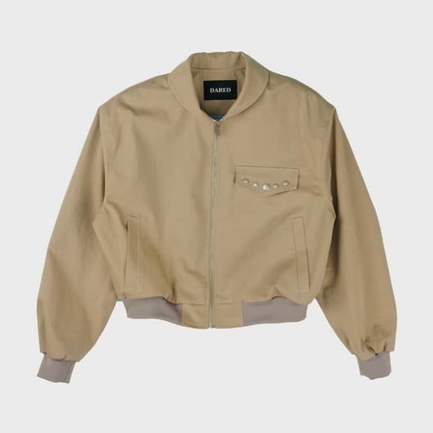 데어드 스터드 블루종 자켓