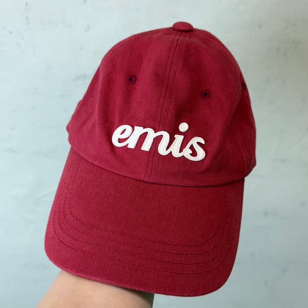 emis 이미스 아플리케 볼캡 버건디