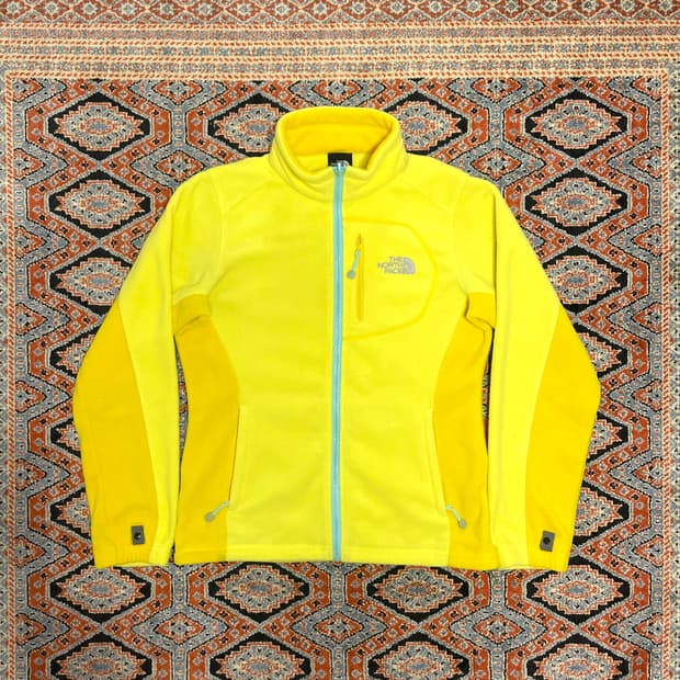 노스페이스 옐로우 플리스 집업 여성85