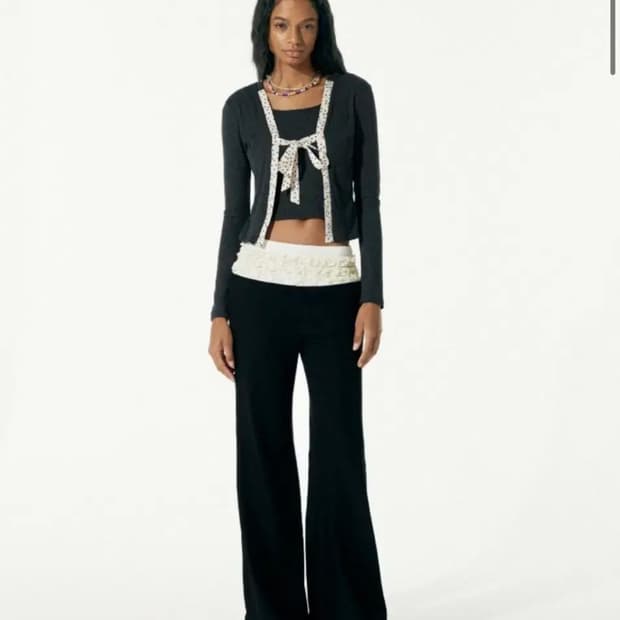 런웨이티켓 오운서 도트 가디건 S