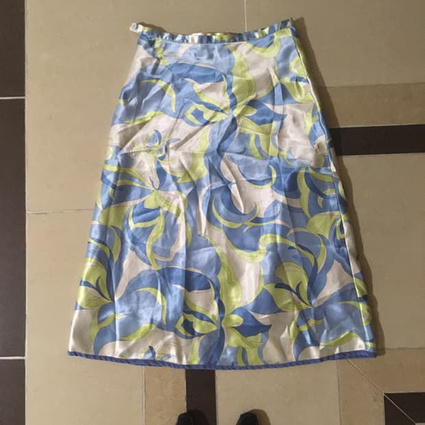 flower pattern midi skirt