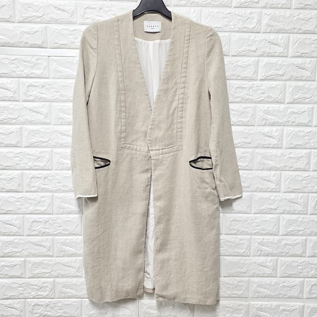 택포// M 산드로 Sandro 린넨 롱 코트 