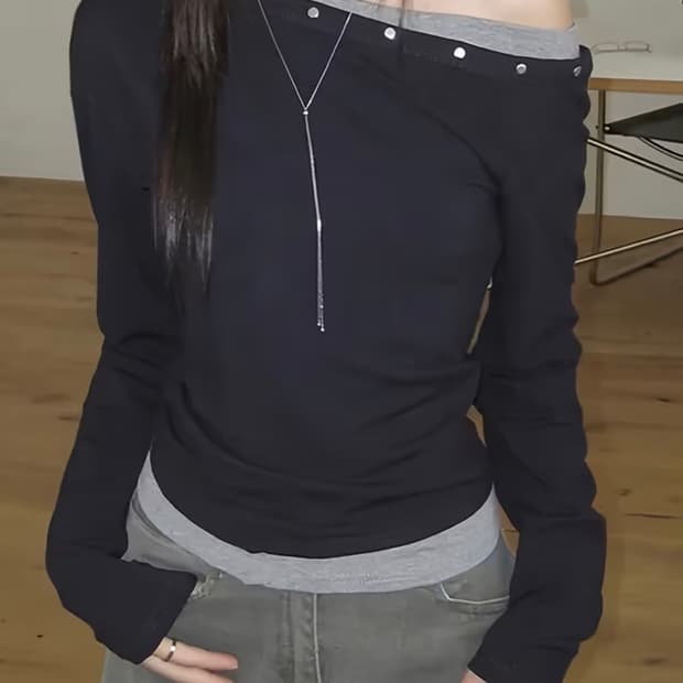 오프숄더 롱슬리브