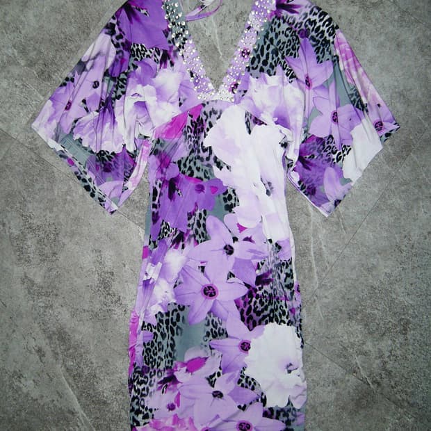 Purple Yukata Style Dress