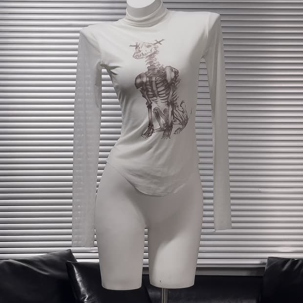 {Unknown} Skull Dog See-Through Top 