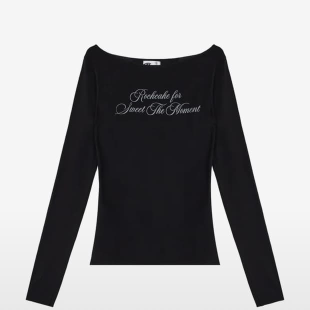 락케이크 Cursive Mesh Top - Black