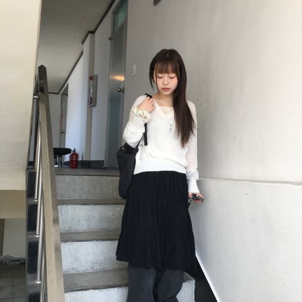 아워캐비넷 melon shirring skirt