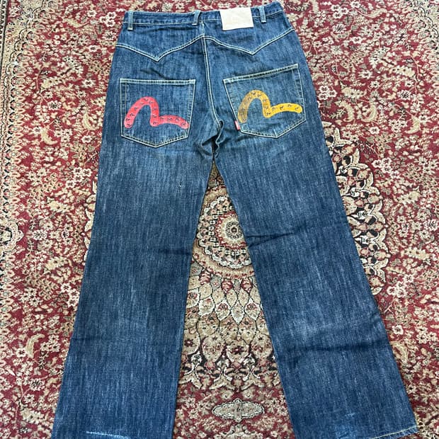 에비수 컬러 갈매기 데님