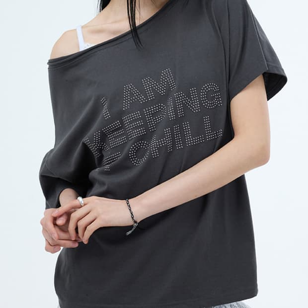 포르테나 핫픽스 원숄더 반팔 차콜